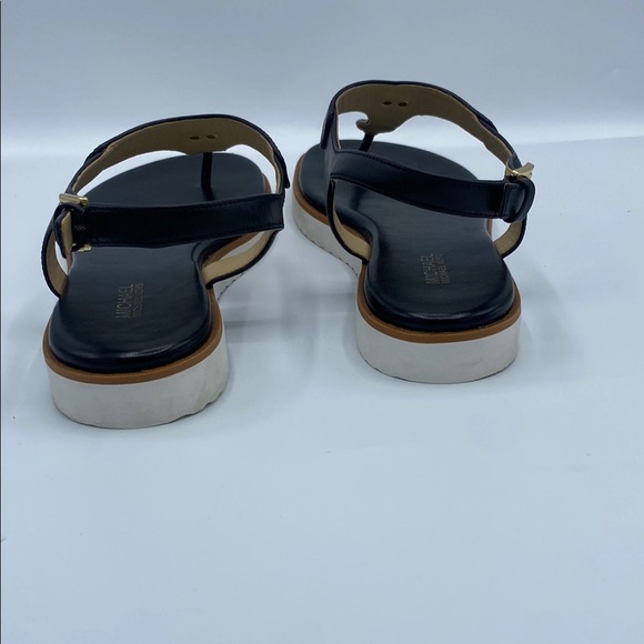 ✨Michael Kors Black T-Strap Sandals with Gold Hardware✨ - Picture 7 of 8